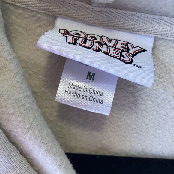 Looney Tunes Acme Worldwide Marvin The Martian Hoodie Cream Purple Medium - Picture 7 of 10